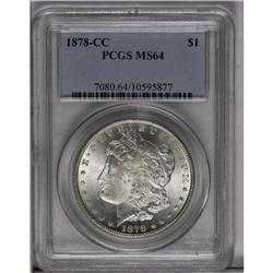 	1878-CC S$1 MS64 PCGS. A hint of gold toning visits th 1878-CC