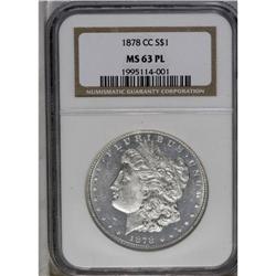 	1878-CC $1 MS63 Prooflike NGC. This essentially untone 1878-CC