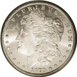 	1879-CC S$1 MS64 PCGS. The fields of this piece displa 1879-CC