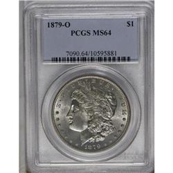 	1879-O S$1 MS64 PCGS. A highly lustrous and frosty exa 1879-O