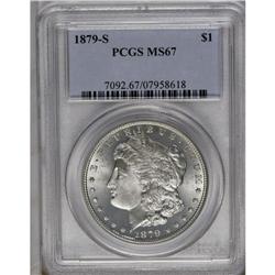 	1879-S S$1 MS67 PCGS. Brilliant and highly lustrous, t 1879-S