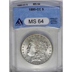 	1880-CC S$1 MS64 ANACS. Although the centers are somew 1880-CC