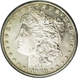 	1880-CC S$1 8 Over Low 7 MS64 Deep Mirror Prooflike PC 1880-CC