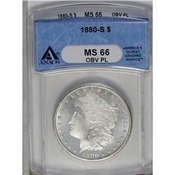 	1880-S S$1 MS66 Obverse Prooflike ANACS. Large S. The 1880-S