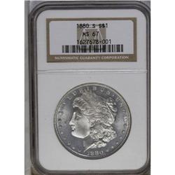 	1880-S S$1 MS67 NGC. Large S mintmark. Icy portraits p 1880-S