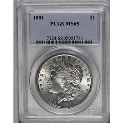 	1881 S$1 MS65 PCGS. Well struck with bright, frosty, u 1881