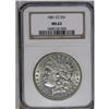 Image 1 : 	1881-CC S$1 MS63 NGC. A brilliant and satiny Mint Stat 1881-CC