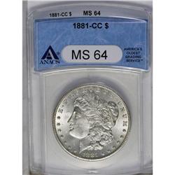 	1881-CC S$1 MS64 ANACS. This well struck Carson City r 1881-CC