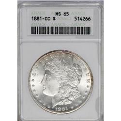 	1881-CC S$1 MS65 ANACS. Intricately struck and fully l 1881-CC