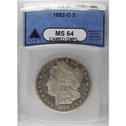 	1882-O S$1 MS64 Cameo Deep Mirror Prooflike ANACS. The 1882-O