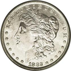 	1882-O/S S$1 MS64 PCGS. VAM-4. A Top 100 Variety. A fr 1882-O/S