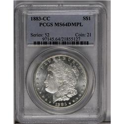 	1883-CC S$1 MS64 Deep Mirror Prooflike PCGS. This esse 1883-CC