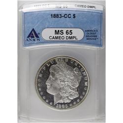 	1883-CC S$1 MS65 Cameo Deep Mirror Prooflike ANACS. Ic 1883-CC