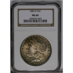 	1883-O S$1 MS66 NGC. Typically weak above the ear and 1883-O