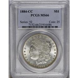 	1884-CC S$1 MS66 PCGS. A golden arc across the lower o 1884-CC