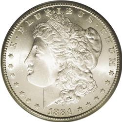 	1884-CC S$1 MS67 PCGS. The thick mint frost is barely 1884-CC