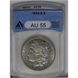 	1884-S S$1 AU55 ANACS. 1884-S