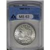 	1885-CC S$1 MS63 ANACS. Brilliant surfaces display daz 1885-CC