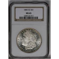 	1885-CC S$1 MS65 NGC. This is a lovely Gem with brilli 1885-CC