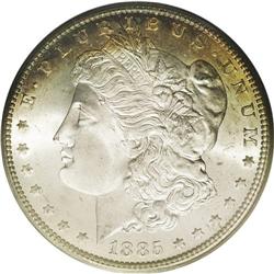 	1885-CC S$1 MS66 PCGS. Frosty and well defined overall 1885-CC