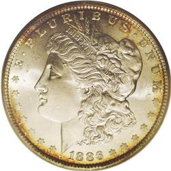 	1886 S$1 MS67 PCGS. A mostly brilliant Superb Gem with 1886