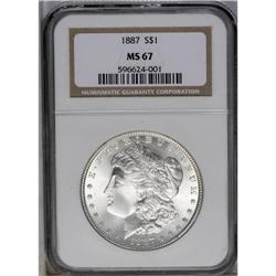 	1887 S$1 MS67 NGC. This is a lovely silver-white Super 1887