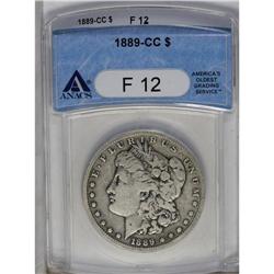 	1889-CC S$1 Fine 12 ANACS. An attractive light gray pa 1889-CC