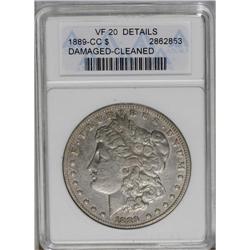 	1889-CC S$1 --Damaged, Cleaned--ANACS. VF20 Details. Th 1889-CC