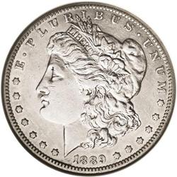 	1889-CC S$1 AU50 ANACS. Considerable mint luster is st 1889-CC