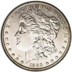 	1889-CC S$1 --Cleaned--ANACS. AU50 Details. A glint of 1889-CC