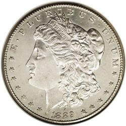 	1889-CC S$1 --Cleaned--ANACS. MS60 details. An excellen 1889-CC