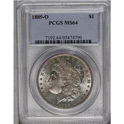	1889-O S$1 MS64 PCGS. Light grayish-rose patina on the 1889-O