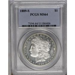 	1889-S S$1 MS64 PCGS. This low mintage silver dollar h 1889-S