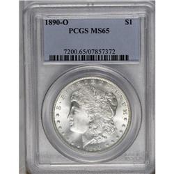 	1890-O S$1 MS65 PCGS. This highly lustrous Gem display 1890-O