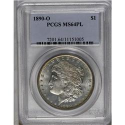 	1890-O S$1 MS64 Prooflike PCGS. Well struck motifs sta 1890-O