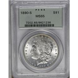 	1890-S S$1 MS65 PCGS. A lightly toned and thoroughly l 1890-S