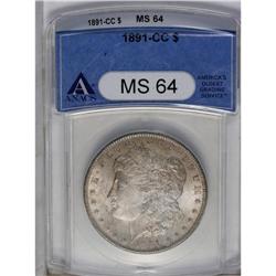 	1891-CC S$1 MS64 ANACS. VAM-3. A Top 100 Variety. An e 1891-CC