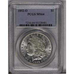 	1892-O S$1 MS64 PCGS. Brilliant and highly lustrous wi 1892-O