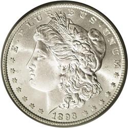 	1893 S$1 MS64 PCGS. A brilliant silver-white piece wit 1893