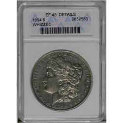 	1894 S$1 --Whizzed--ANACS. XF45 Details. The obverse is 1894