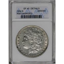 	1894 S$1 --Rim Damaged--ANACS. XF45 Details. A partly l 1894