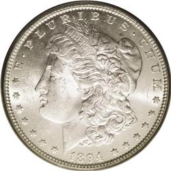 	1894 S$1 MS64 PCGS. Completely brilliant and lustrous 1894