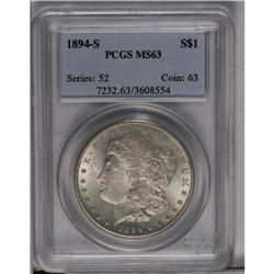 	1894-S S$1 MS63 PCGS. A scarcer San Francisco Morgan s 1894-S