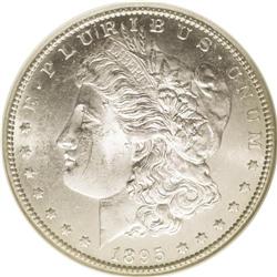 	1895-S S$1 MS63 NGC. The semi-prooflike fields give th 1895-S