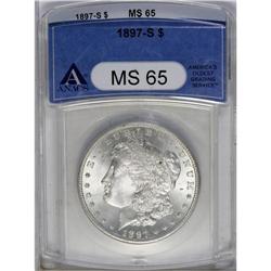 	1897-S S$1 MS65 ANACS. A gorgeously preserved Gem with 1897-S