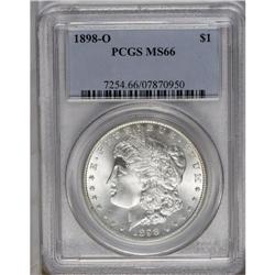 	1898-O S$1 MS66 PCGS. Lustrous surfaces display faint 1898-O