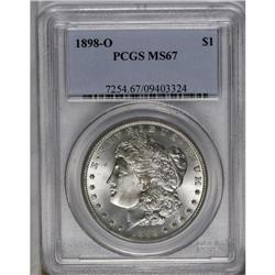 	1898-O S$1 MS67 PCGS. A beautifully bright untoned Sup 1898-O