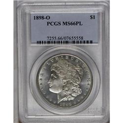 	1898-O S$1 MS66 Prooflike PCGS. A pristine, nicely mir 1898-O