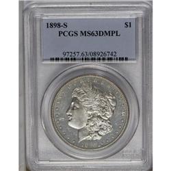 	1898-S S$1 MS63 Deep Mirror Prooflike PCGS. Deeply mir 1898-S