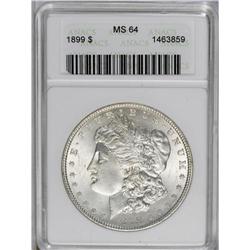 	1899 S$1 MS64 ANACS. Exceptionally smooth for the grad 1899